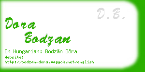 dora bodzan business card