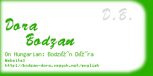 dora bodzan business card